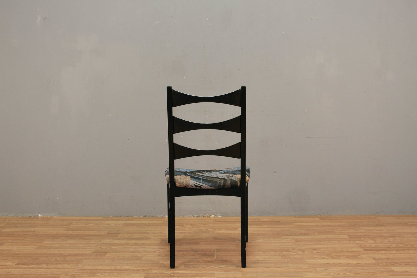 Mid Century Black & Brushstroke Side Chair