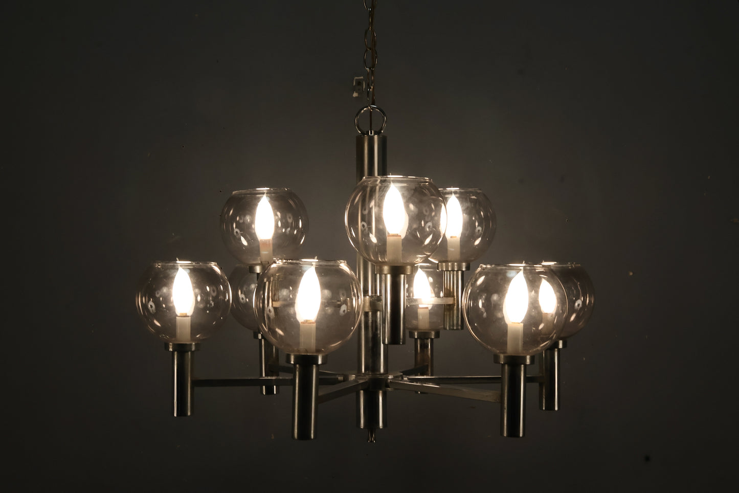 Mod Chrome & Glass Globes Chandelier - ONLINE ONLY