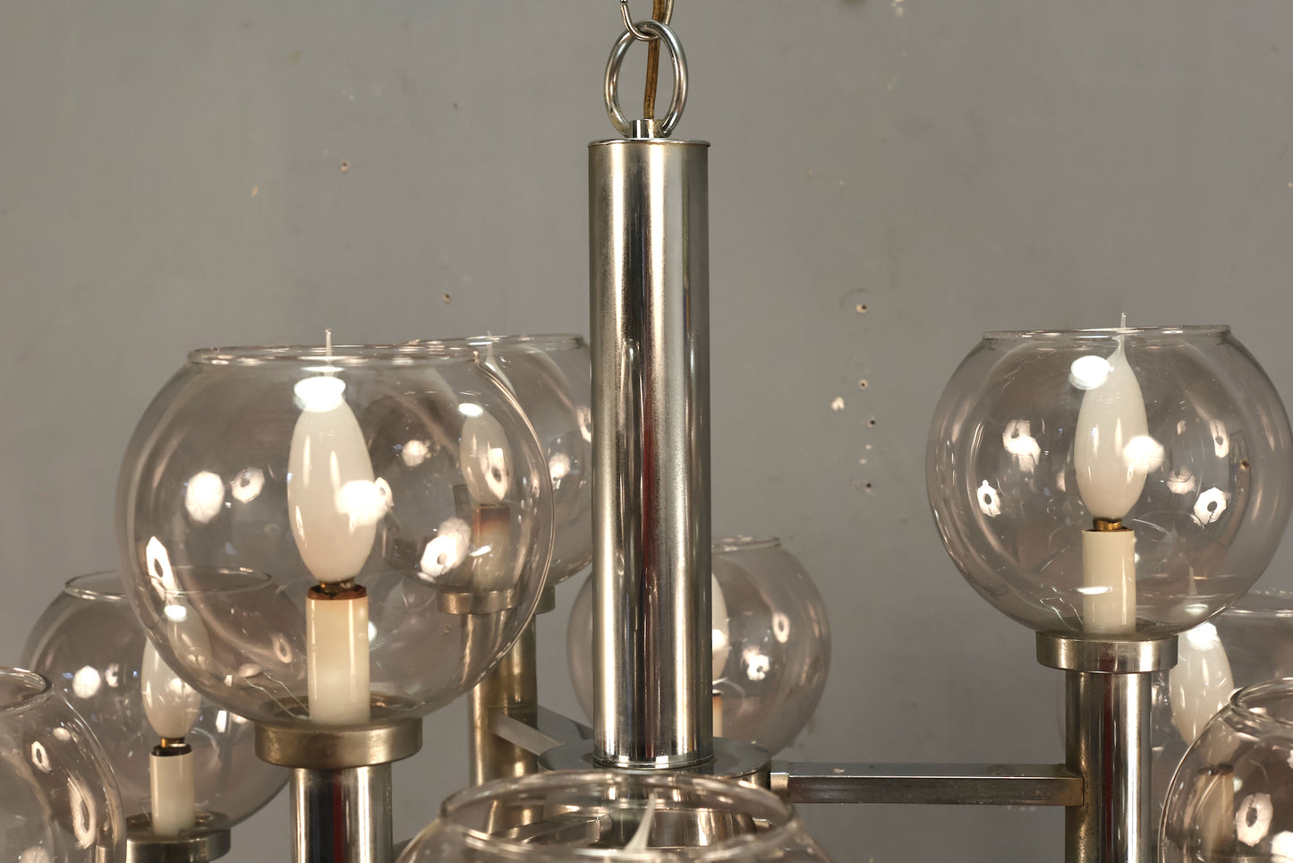Mod Chrome & Glass Globes Chandelier - ONLINE ONLY