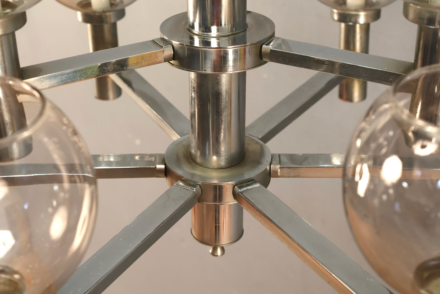 Mod Chrome & Glass Globes Chandelier - ONLINE ONLY