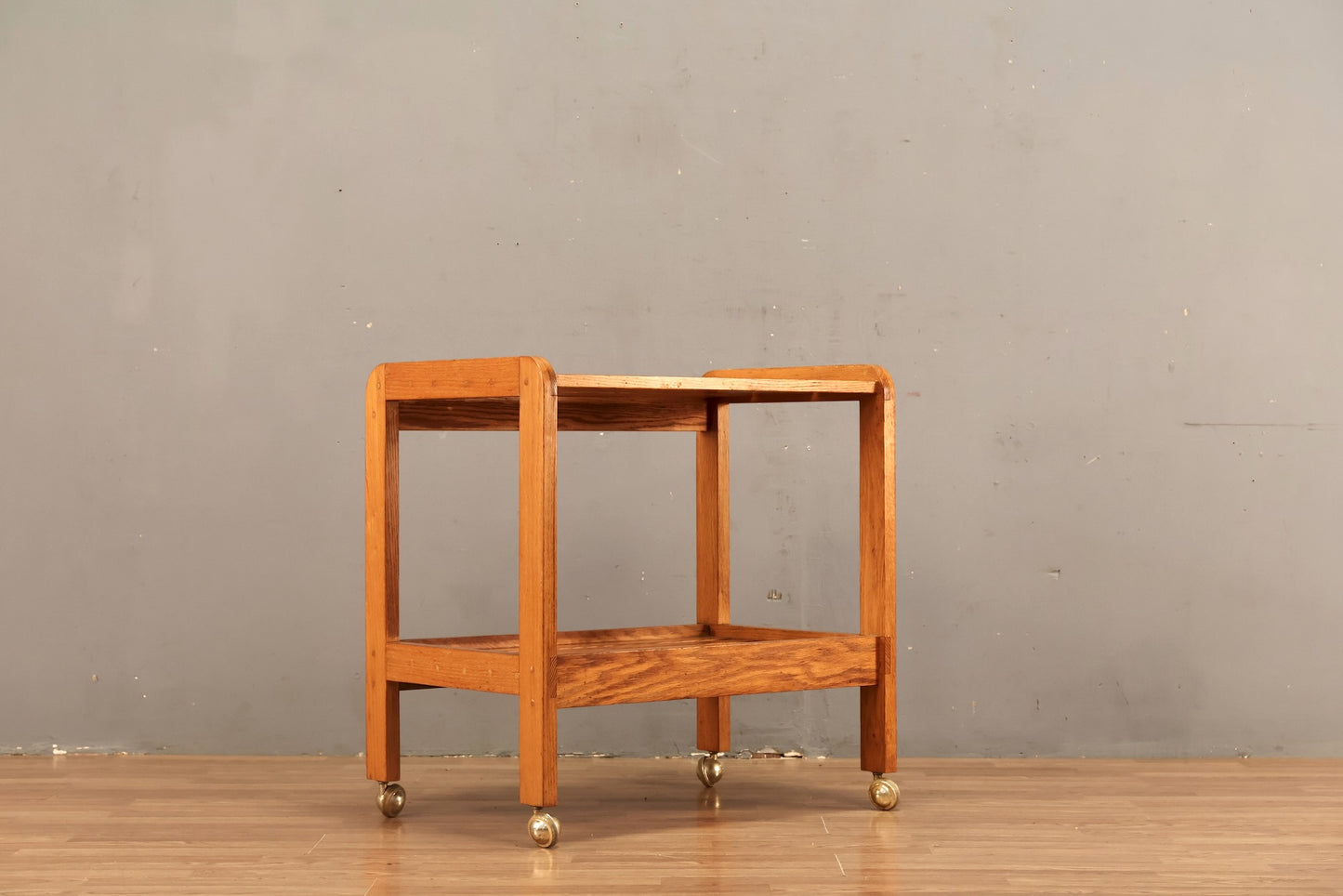 Country Oak 2-Tier Bar Cart