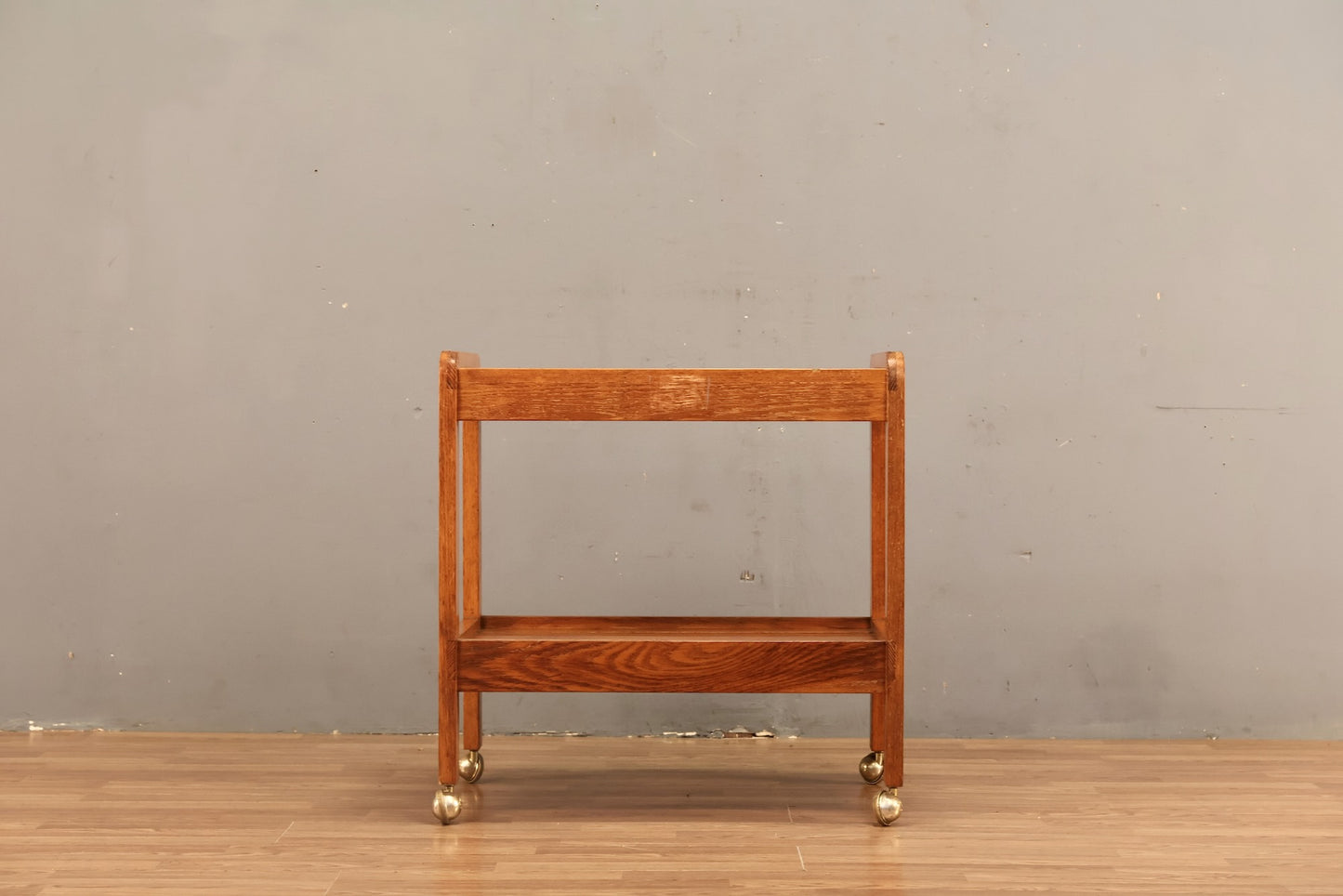 Country Oak 2-Tier Bar Cart