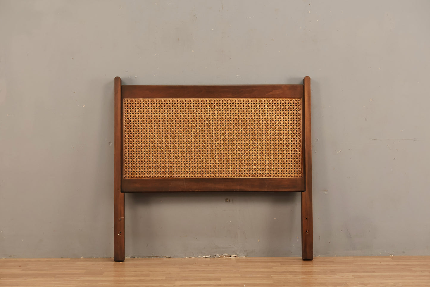 Mid Century Walnut & Cane Twin Headboard - ONLINE ONLY