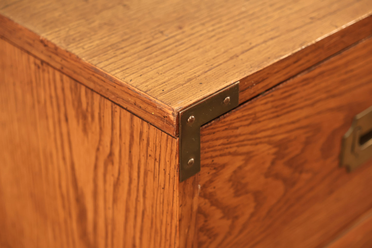 Bernhardt Oak Campaign 7-Drawer Dresser