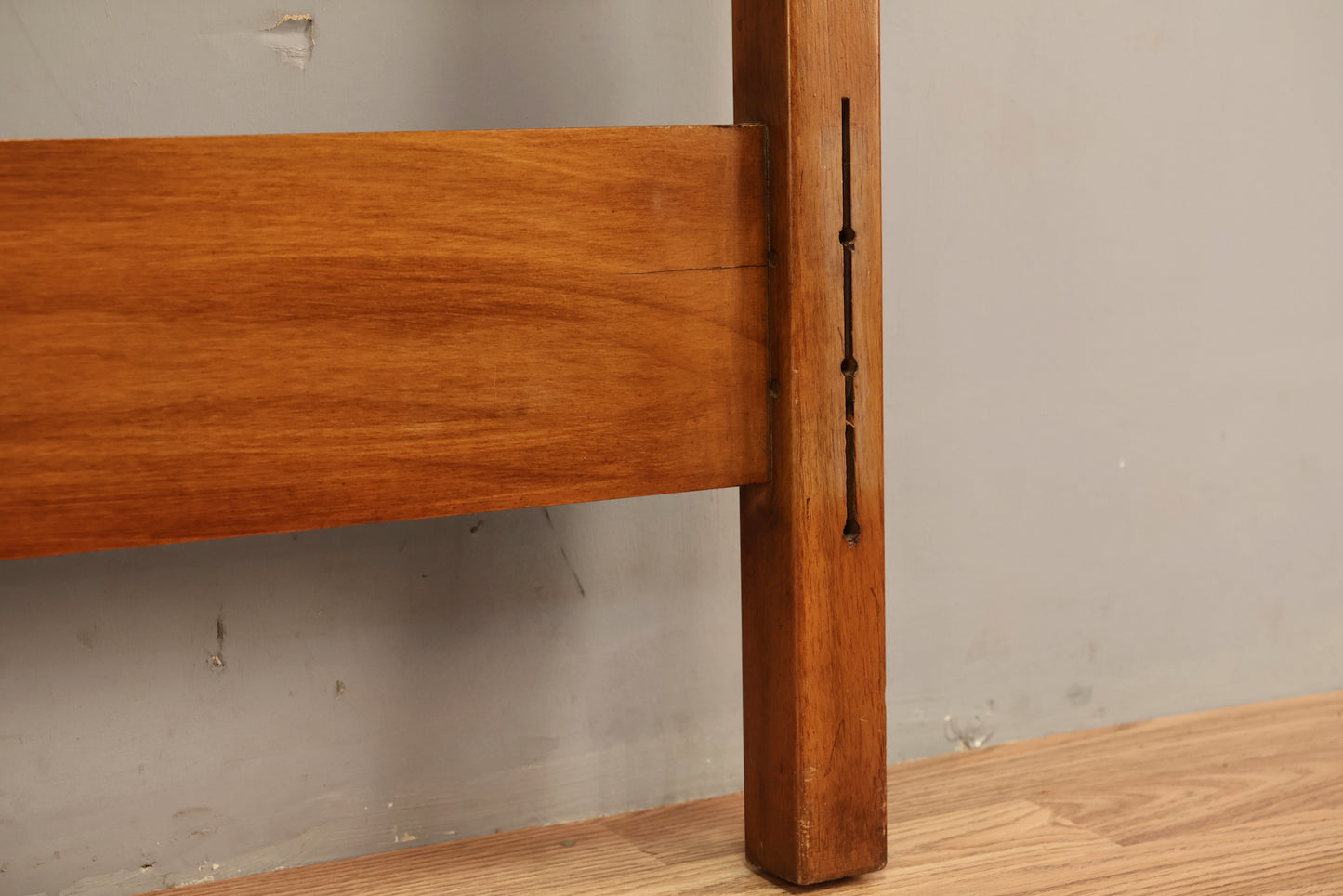 Geometric Paneled Walnut Full Headboard