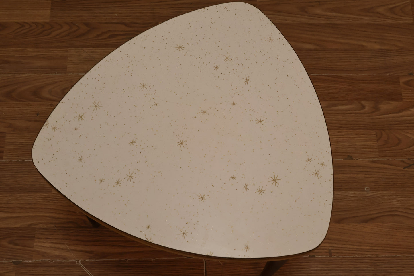 Pair of Atomic White & Gold Stacking Tables - ONLINE ONLY