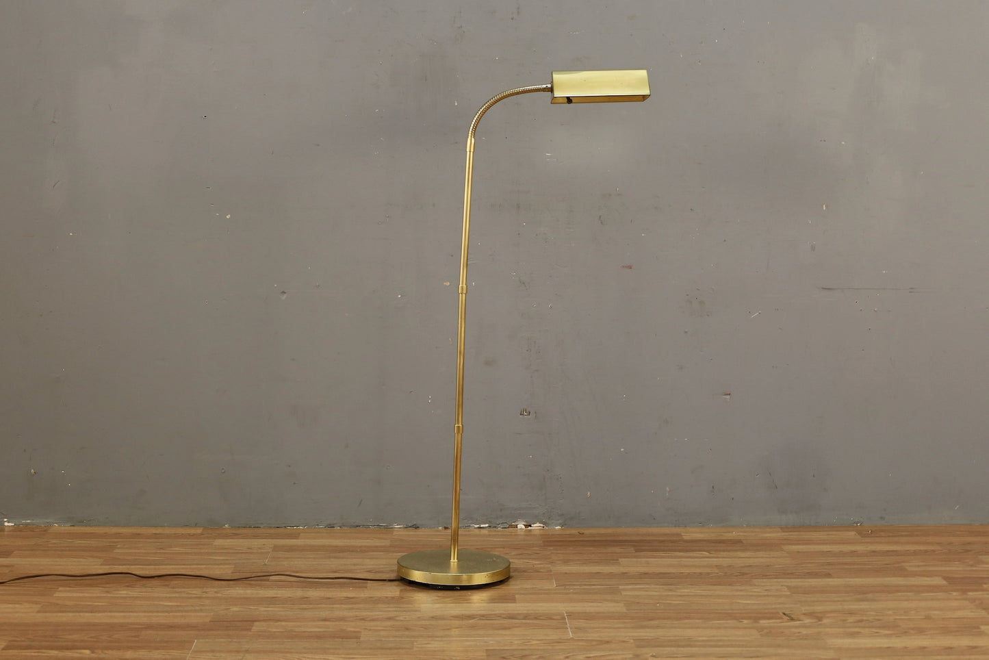 Simple Brass Gooseneck Reading Floor Lamp