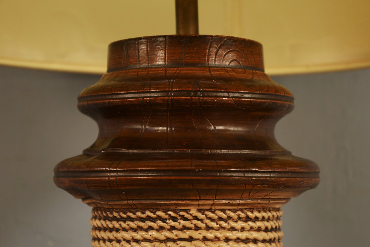 Large Carved Spool Table Lamp