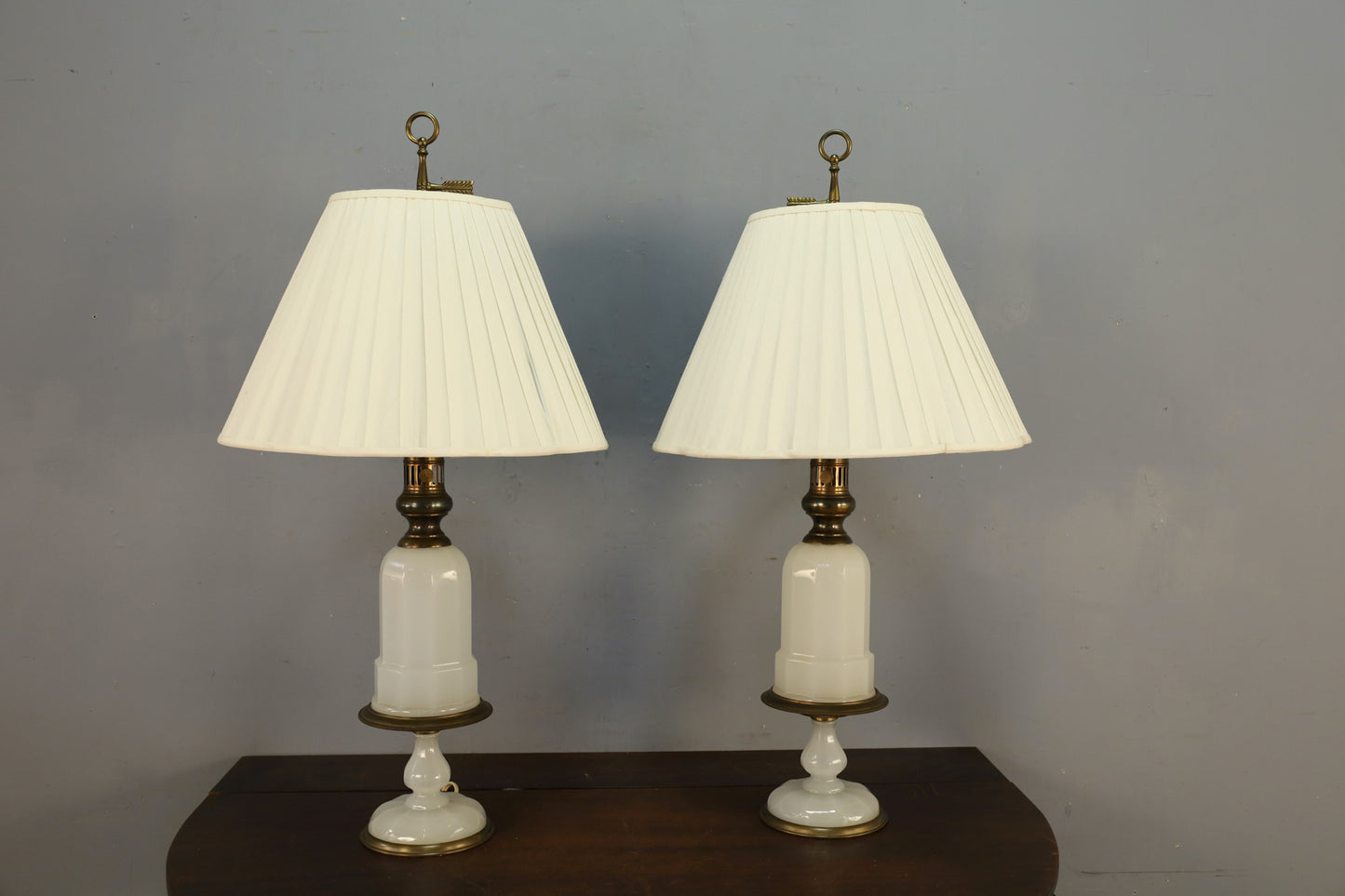 Brass & Milk Glass Table Lamp