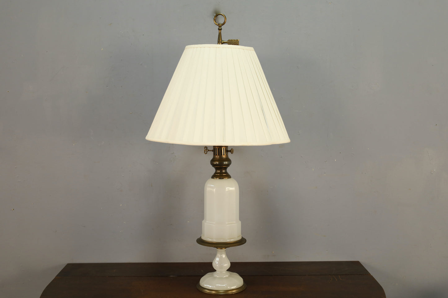 Brass & Milk Glass Table Lamp