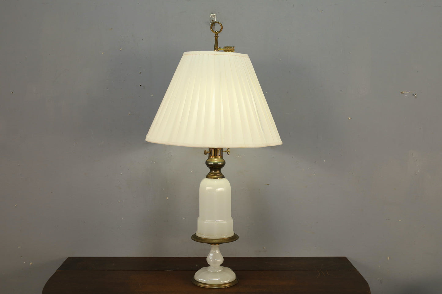 Brass & Milk Glass Table Lamp