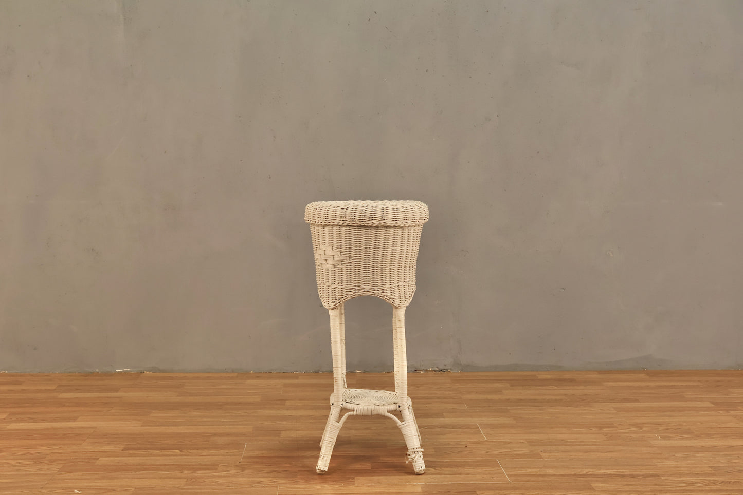 White Wicker Plant Stand