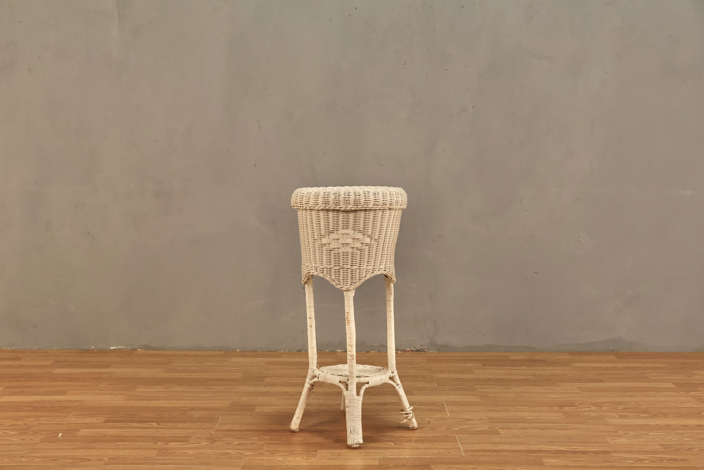 White Wicker Plant Stand