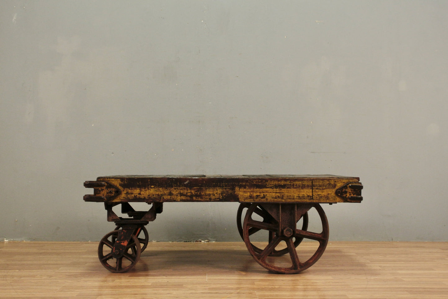 Large Antique Industrial Cart Coffee Table - ONLINE ONLY