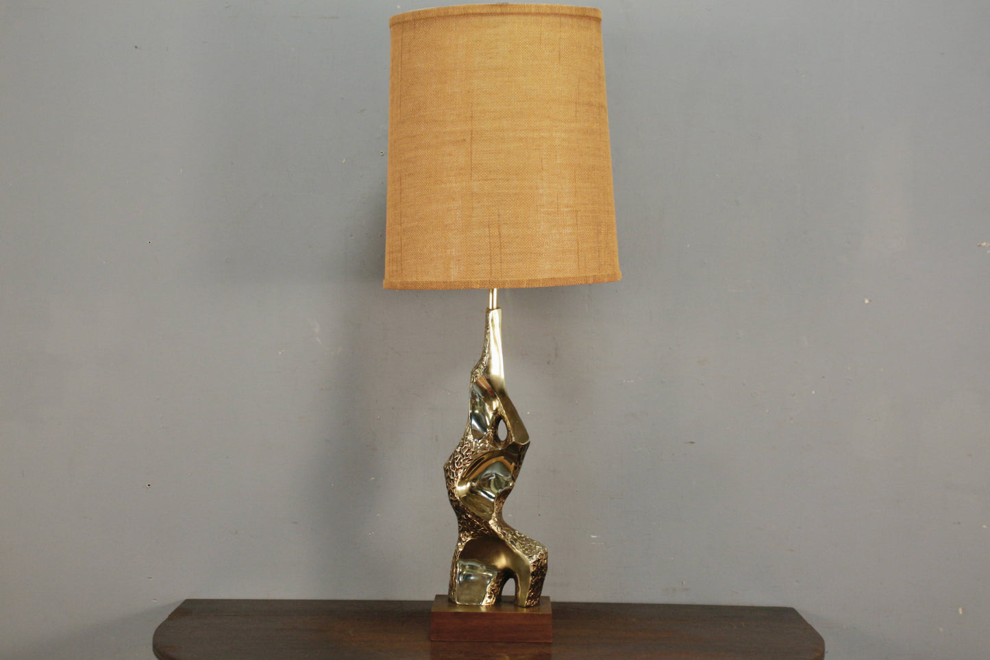 Richard Barr Brass & Walnut Table Lamp