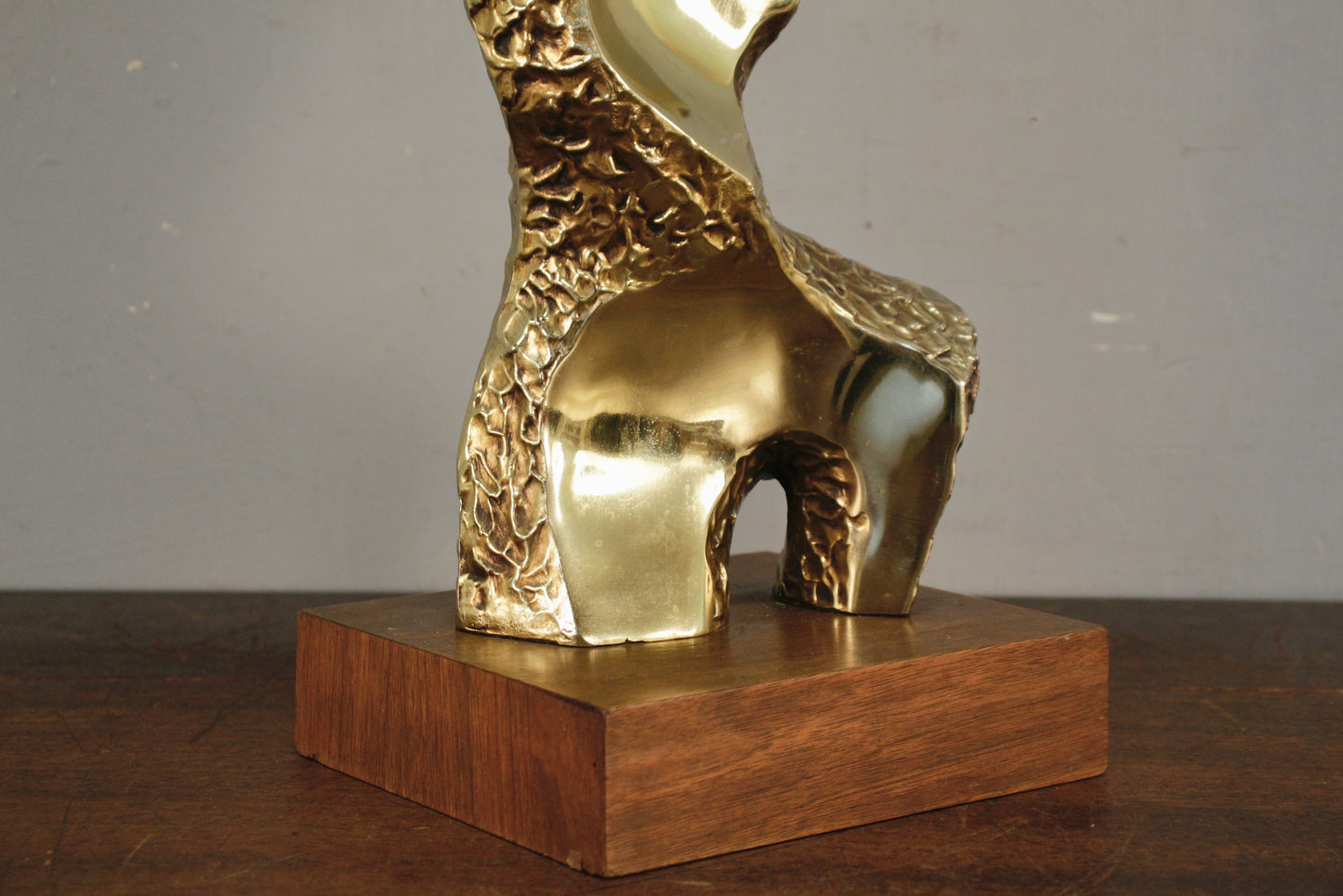 Richard Barr Brass & Walnut Table Lamp