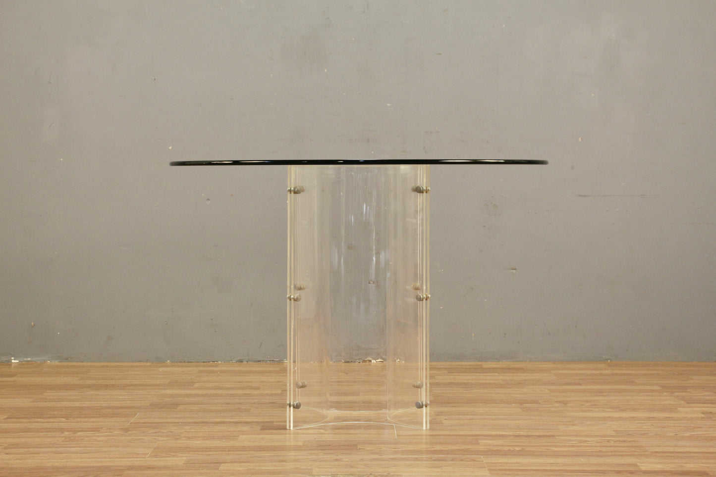 Round Glass & Lucite Dining Table - ONLINE ONLY
