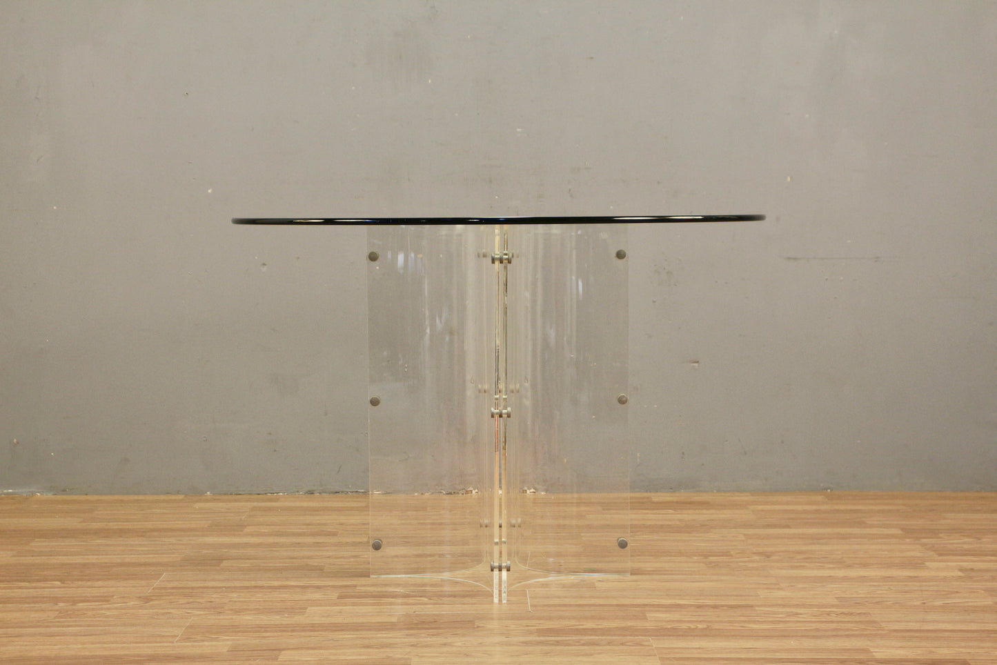 Round Glass & Lucite Dining Table - ONLINE ONLY