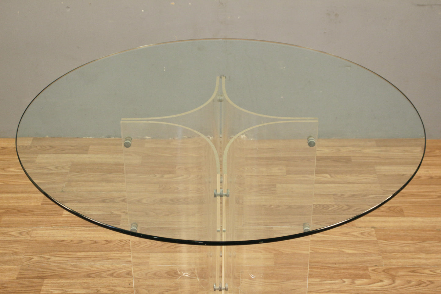 Round Glass & Lucite Dining Table - ONLINE ONLY