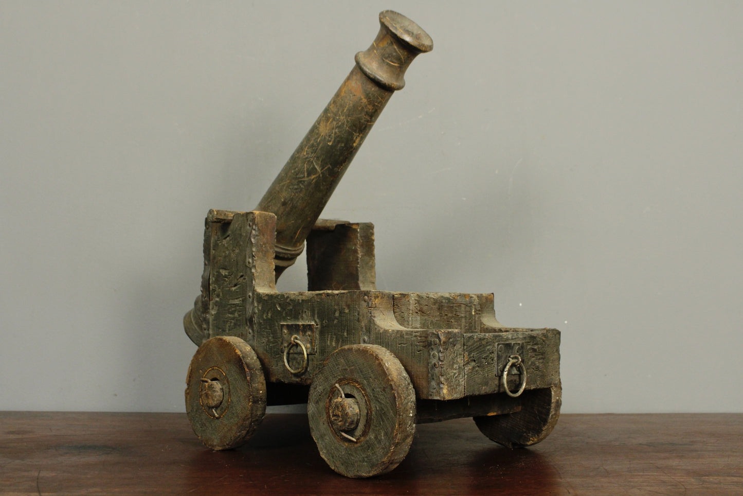 Antique Wooden Toy Cannon