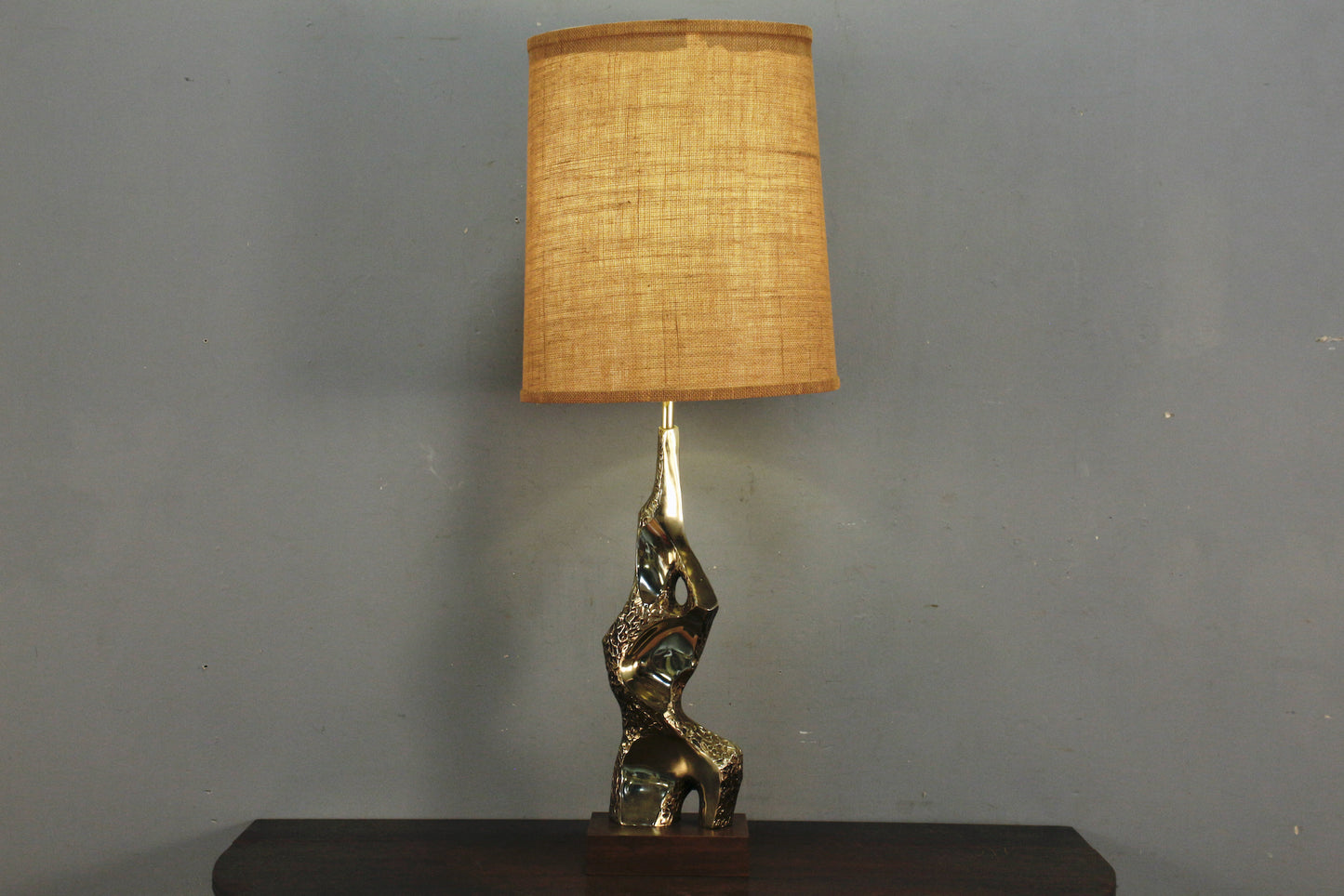 Richard Barr Brass & Walnut Table Lamp