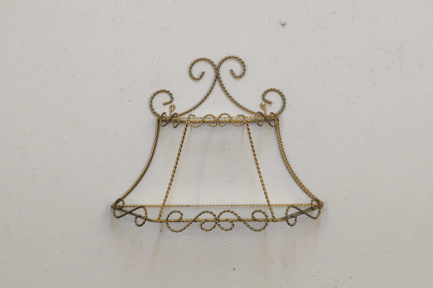 Curlicue Brass & Glass Wall Shelf