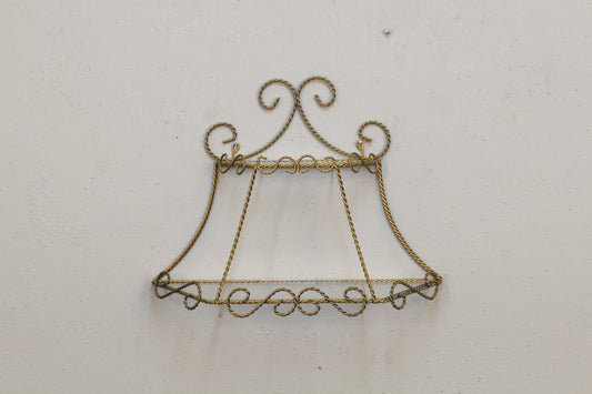 Curlicue Brass & Glass Wall Shelf