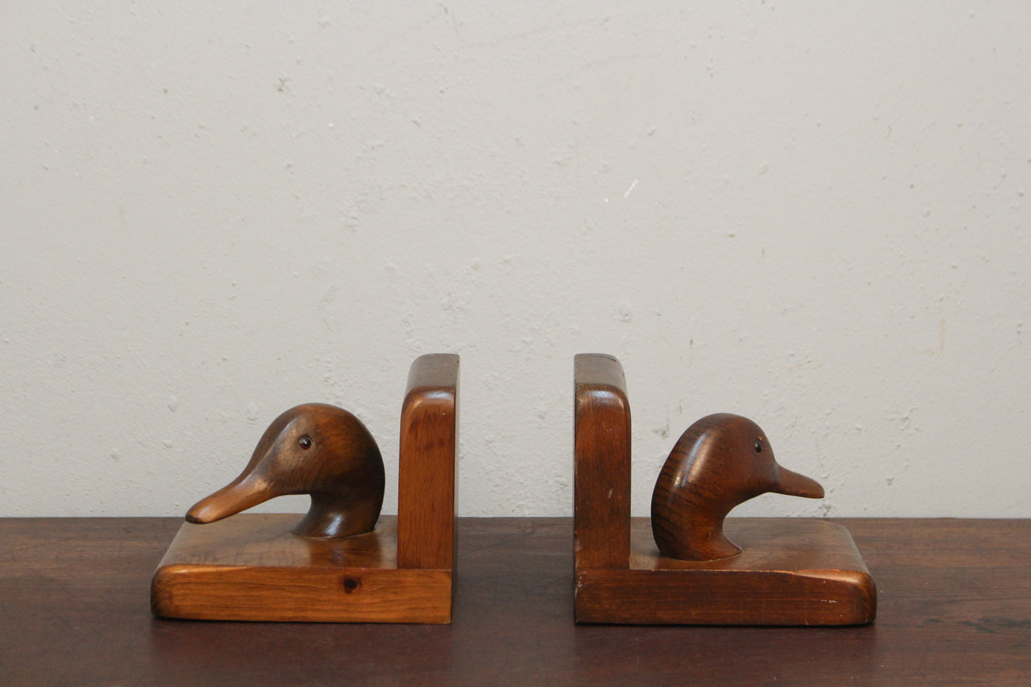 Pair of Carved Duck Bookends