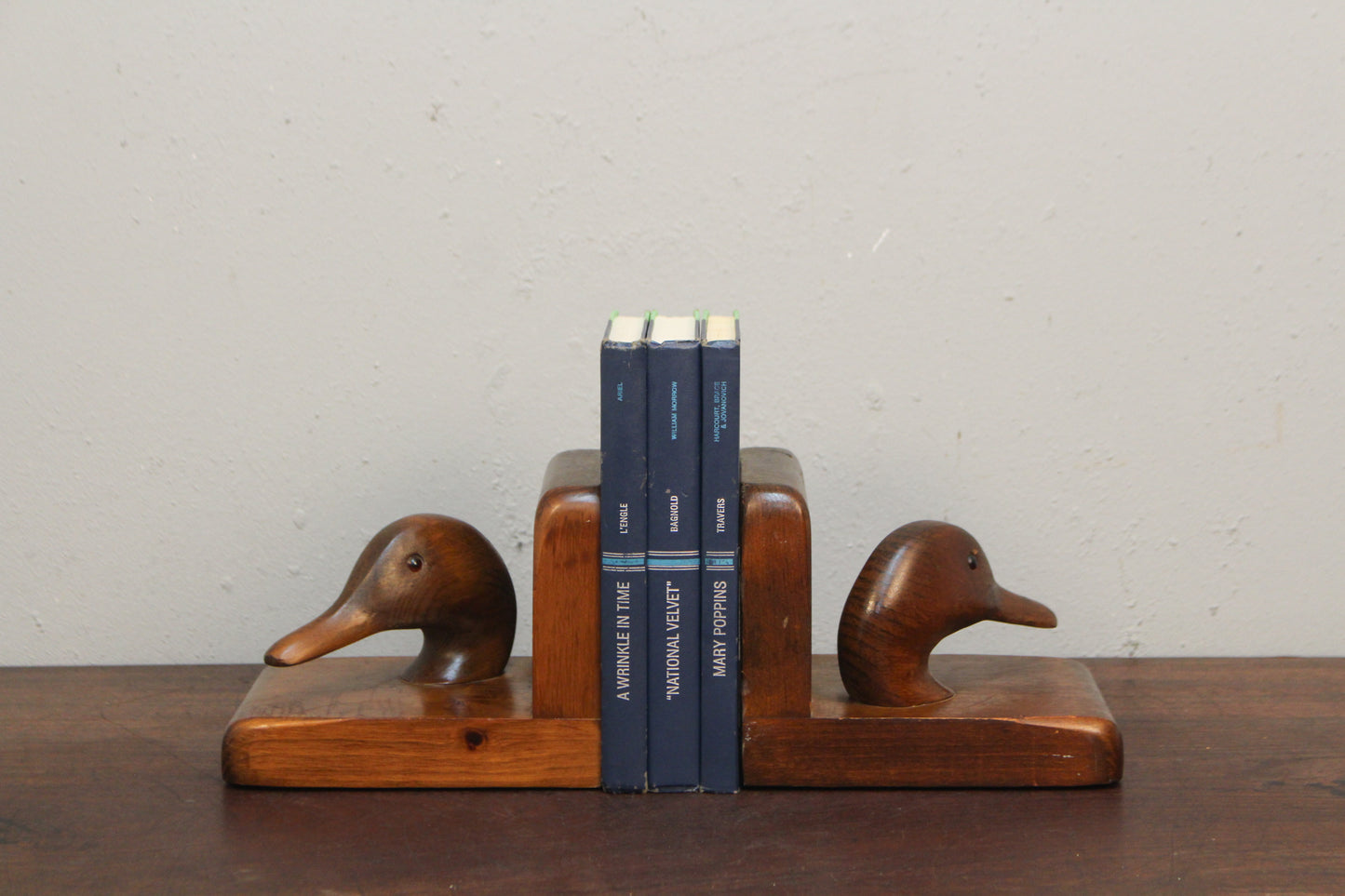 Pair of Carved Duck Bookends