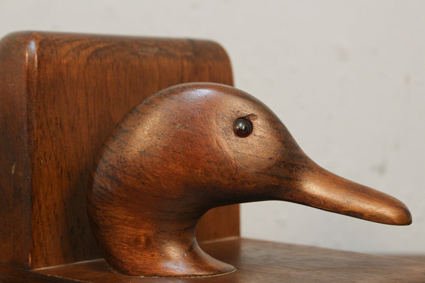 Pair of Carved Duck Bookends