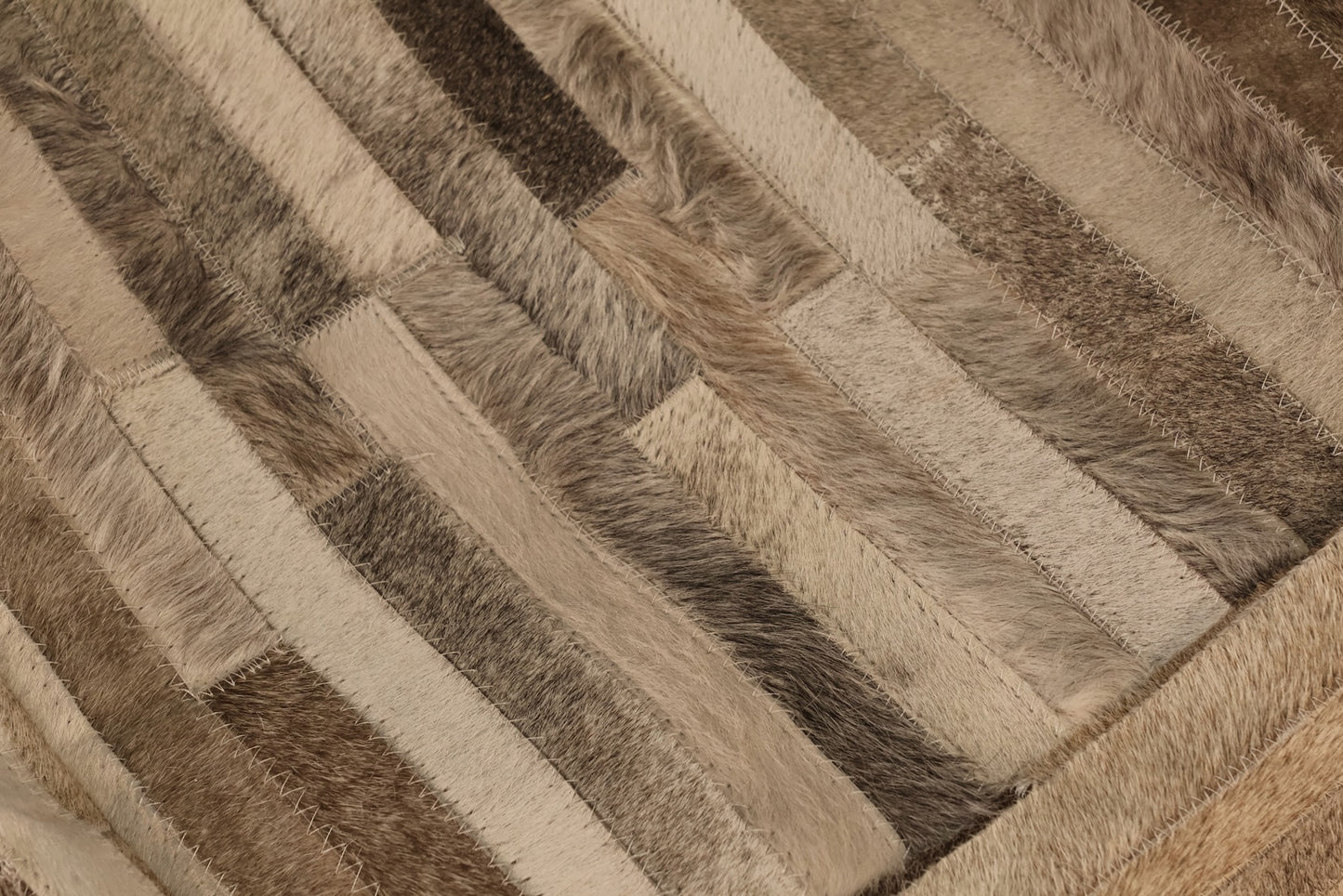 Contemporary Hide Patchwork Pouf