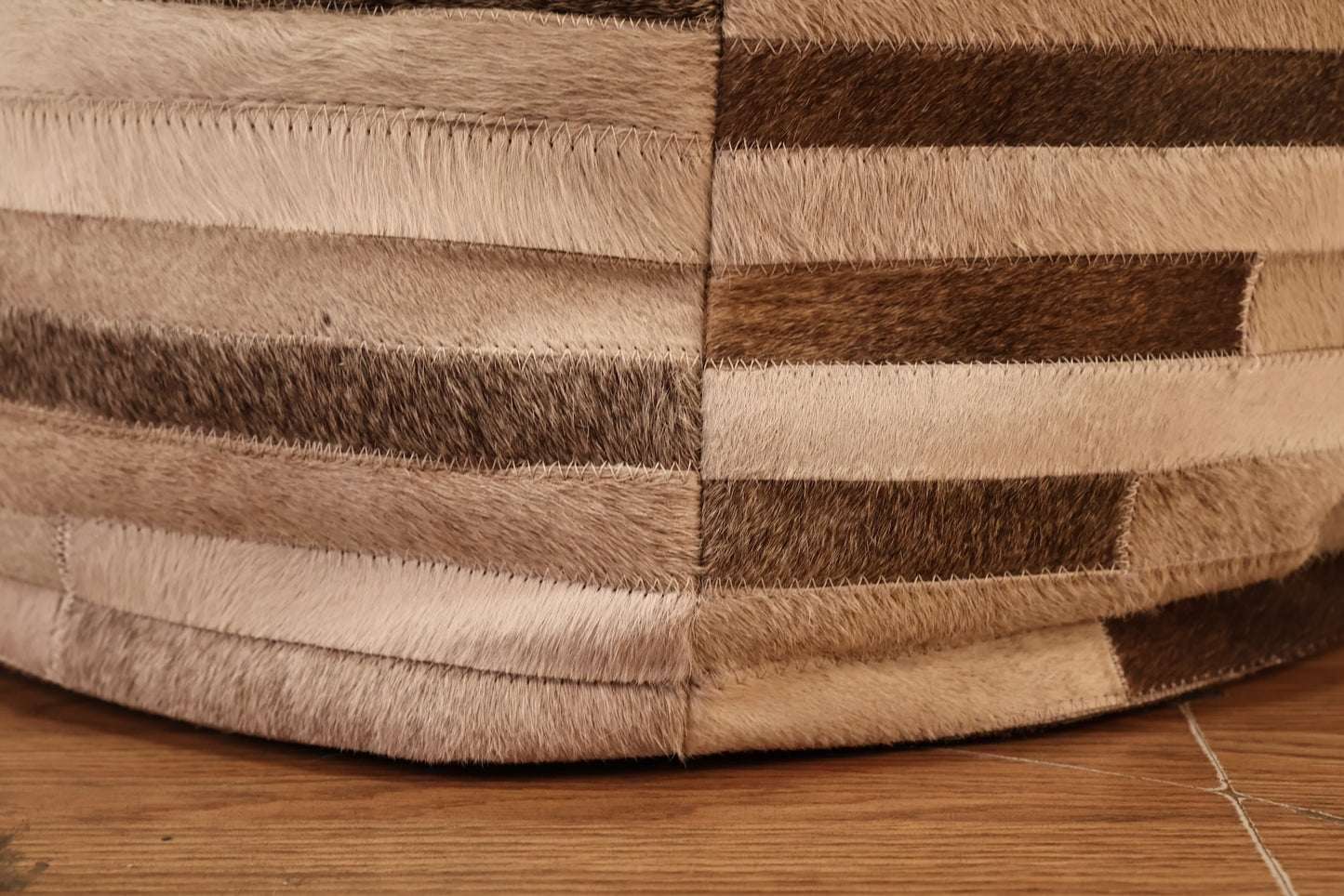 Contemporary Hide Patchwork Pouf