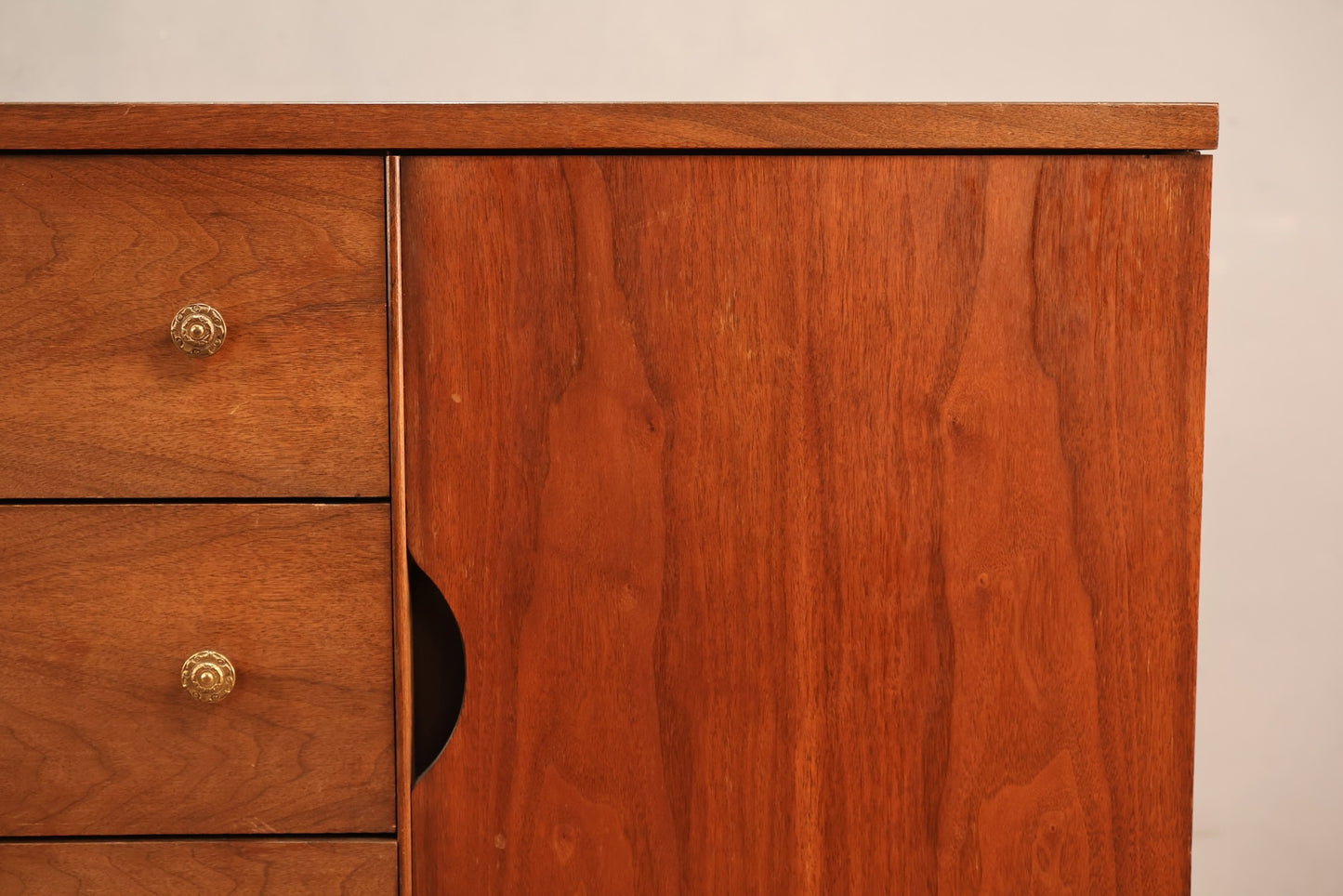 Stanley Walnut & Laminate 3-Drawer Credenza