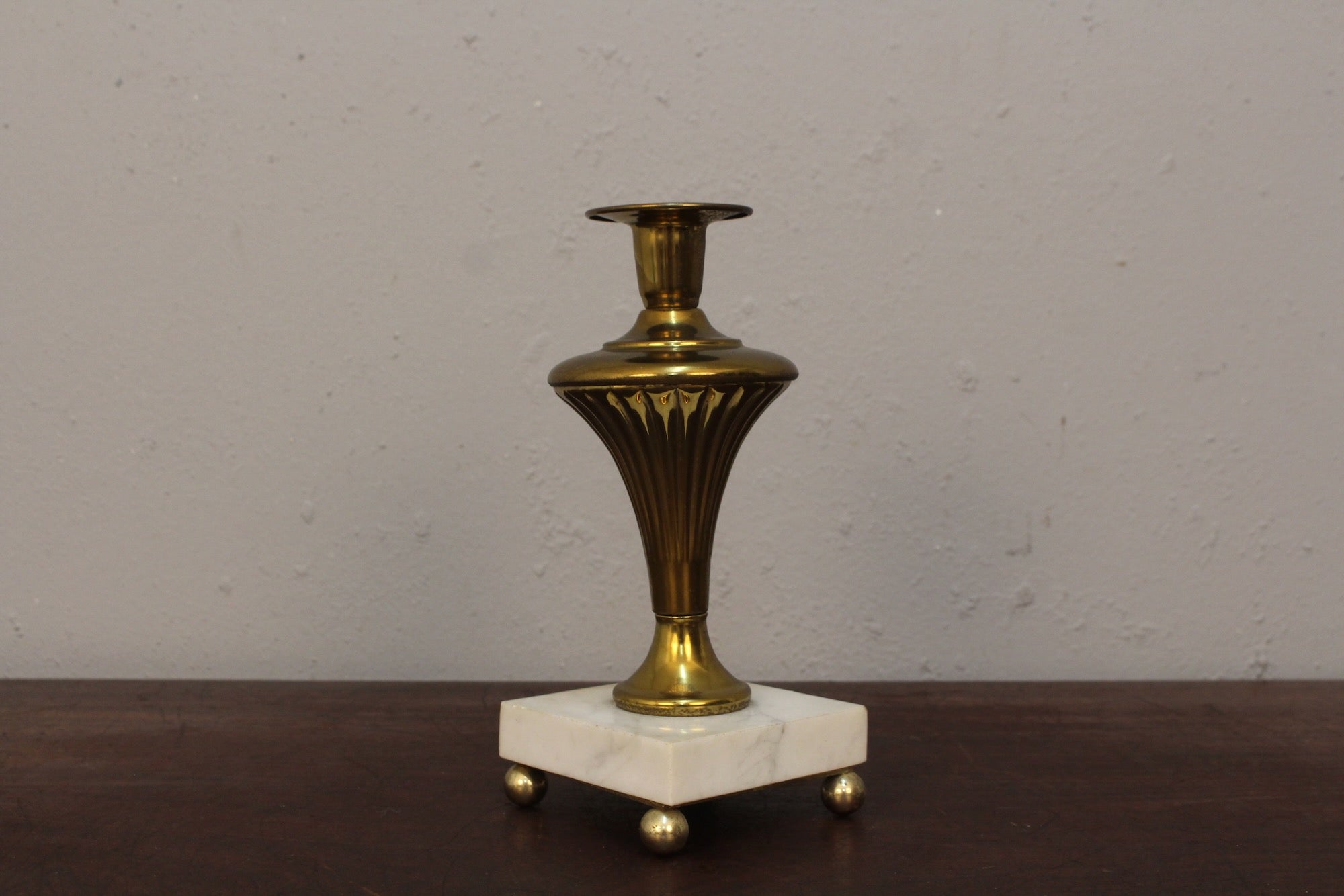 Pair of Italian Marble & Brass Candlesticks – Furnish Green