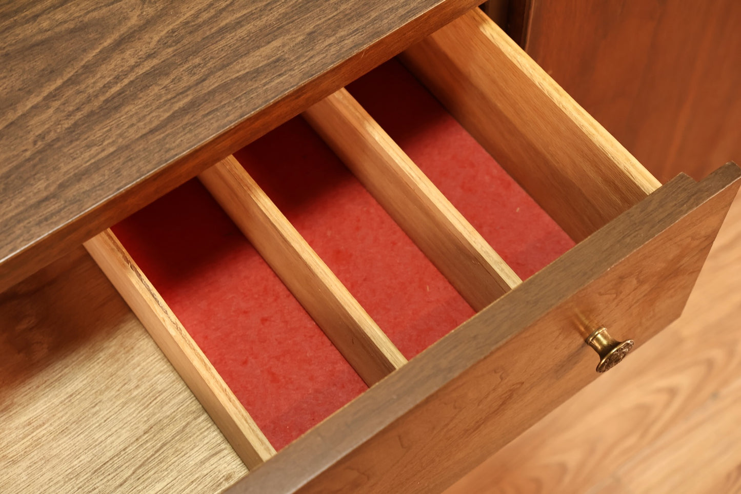 Stanley Walnut & Laminate 3-Drawer Credenza