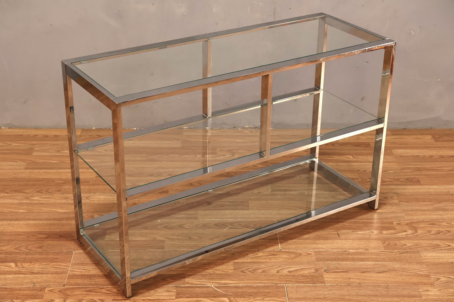 Chrome & Glass 2-Tier Console Table - ONLINE ONLY