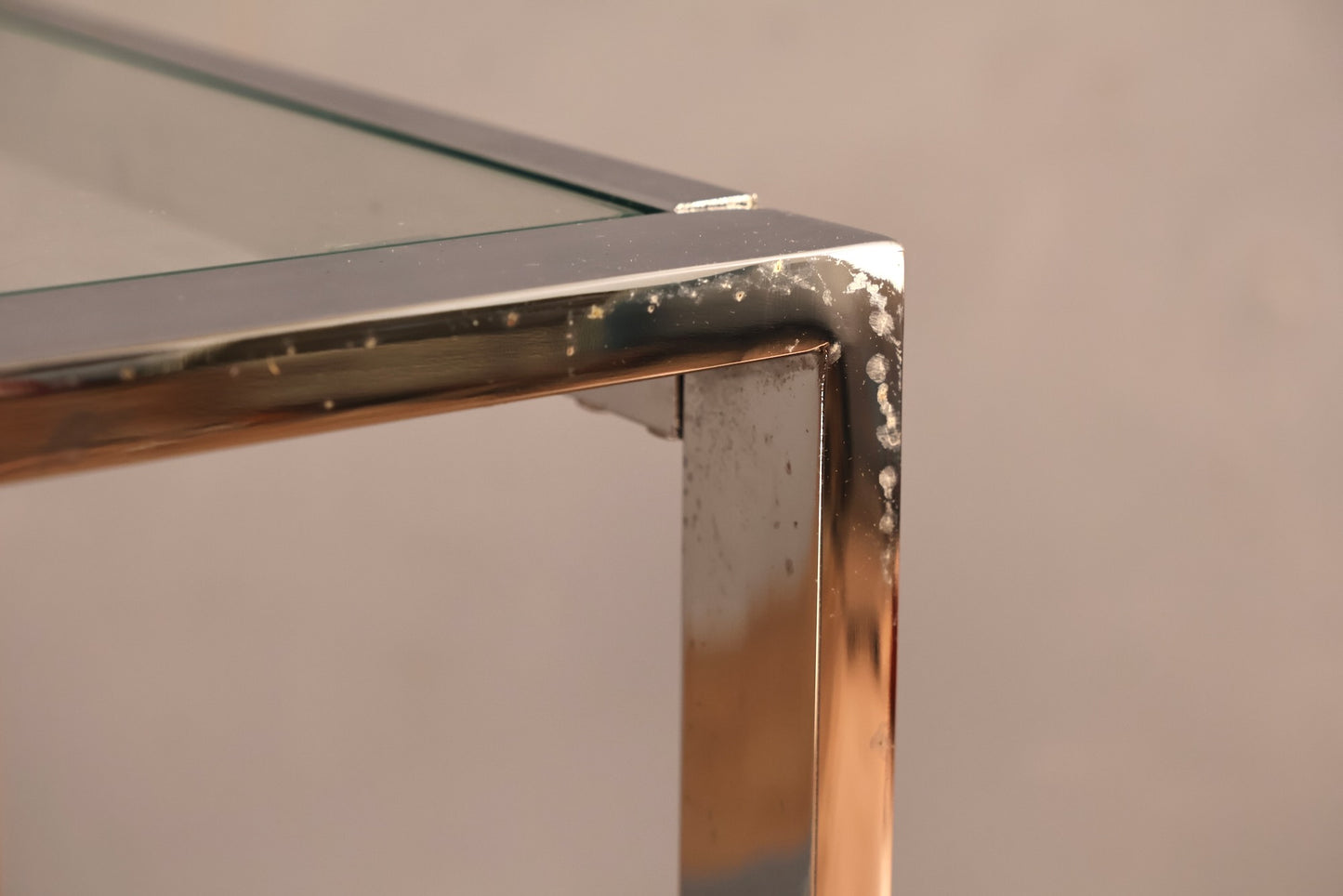 Chrome & Glass 2-Tier Console Table - ONLINE ONLY