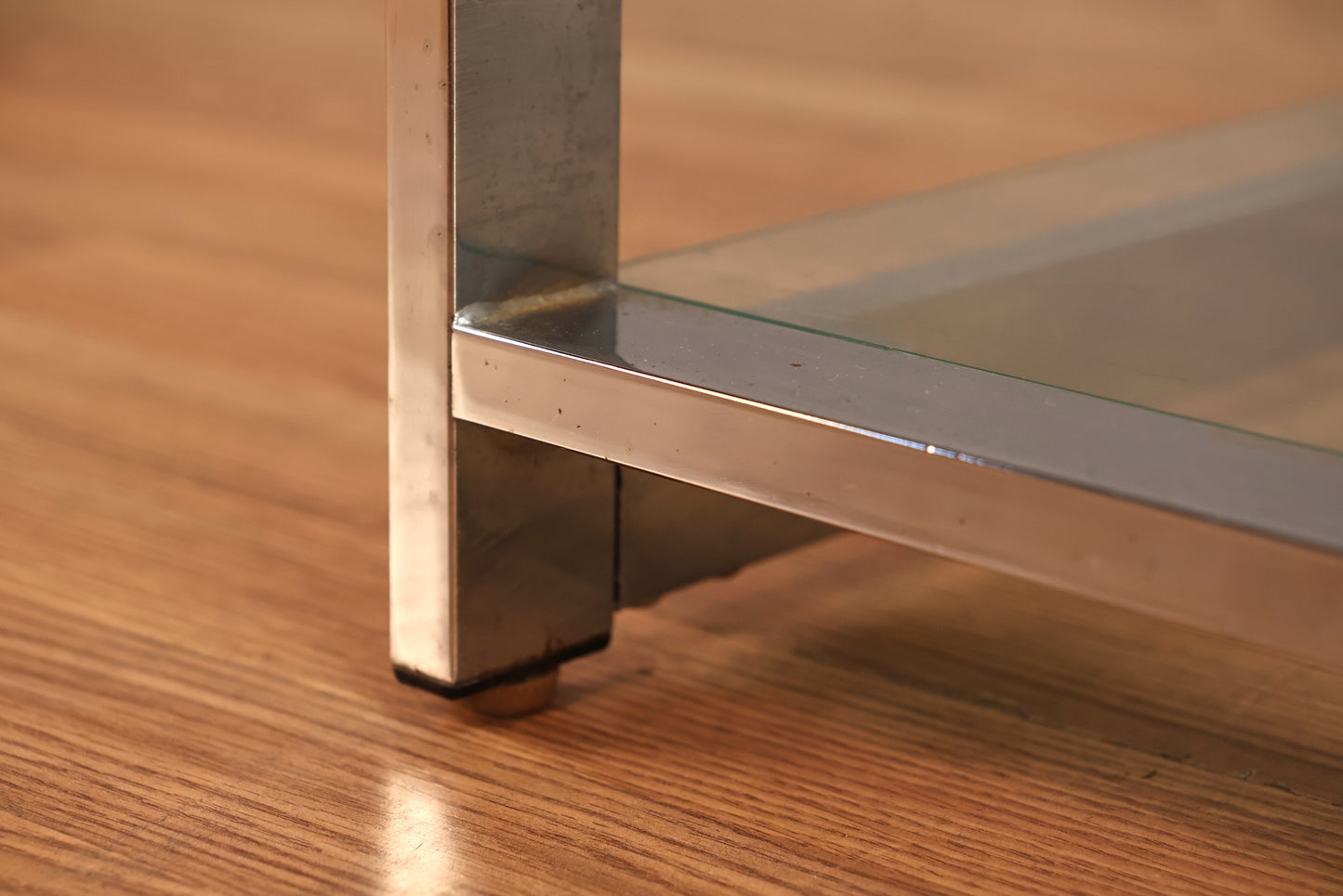 Chrome & Glass 2-Tier Console Table - ONLINE ONLY