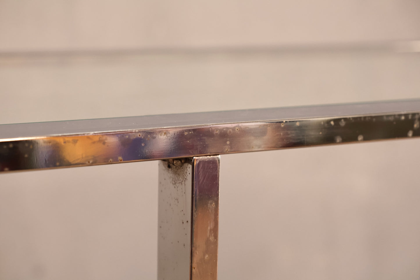 Chrome & Glass 2-Tier Console Table - ONLINE ONLY