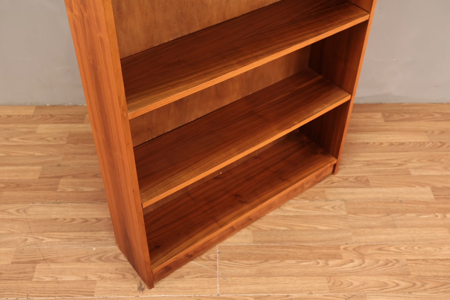Tall Shallow Teak 6-Tier Bookshelf