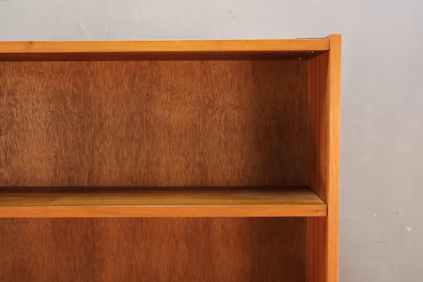 Tall Shallow Teak 6-Tier Bookshelf