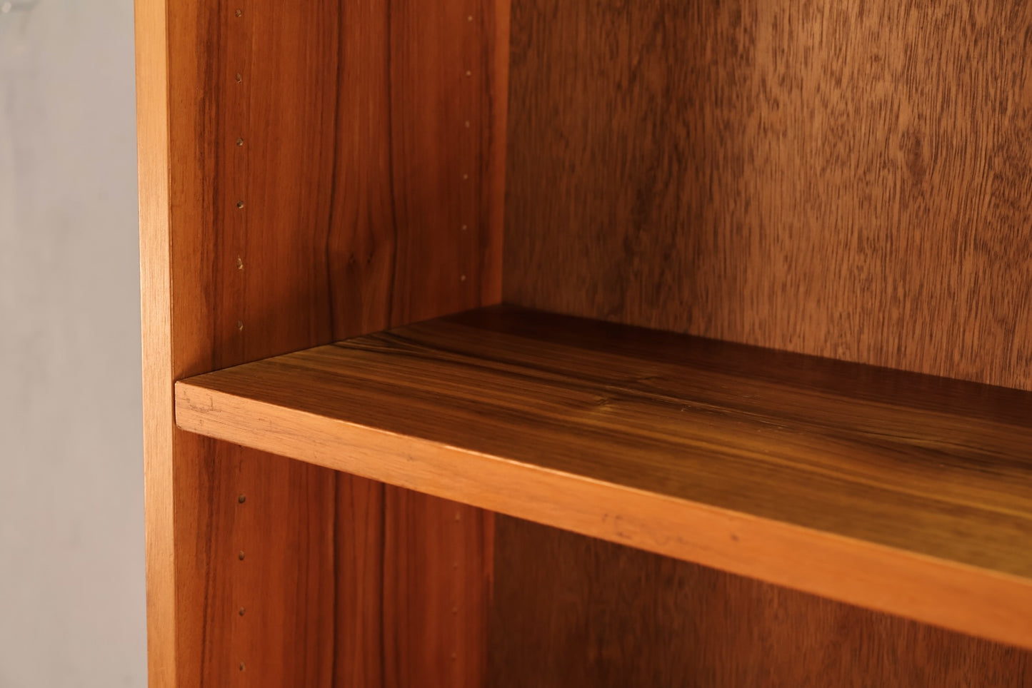 Tall Shallow Teak 6-Tier Bookshelf