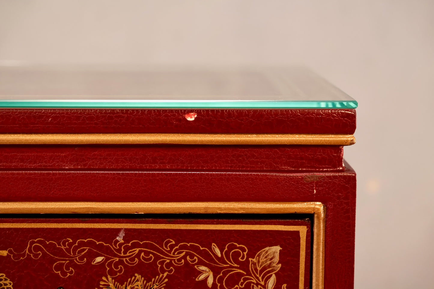 Small Maroon Chinoiserie Cabinet