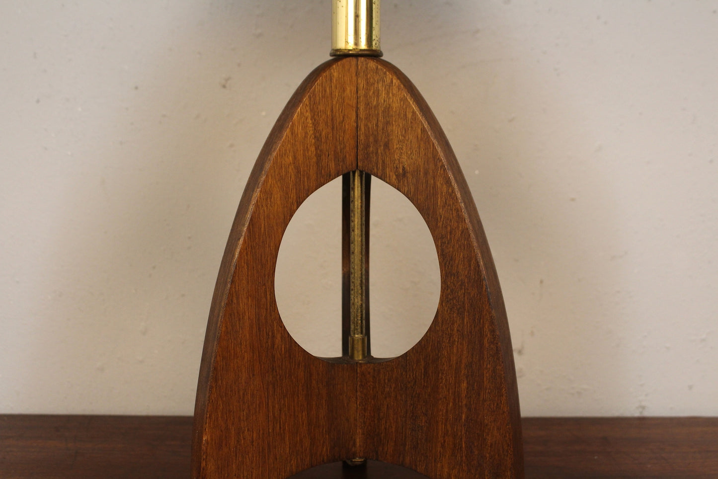 Mid Century Sculptural Walnut Table Lamp