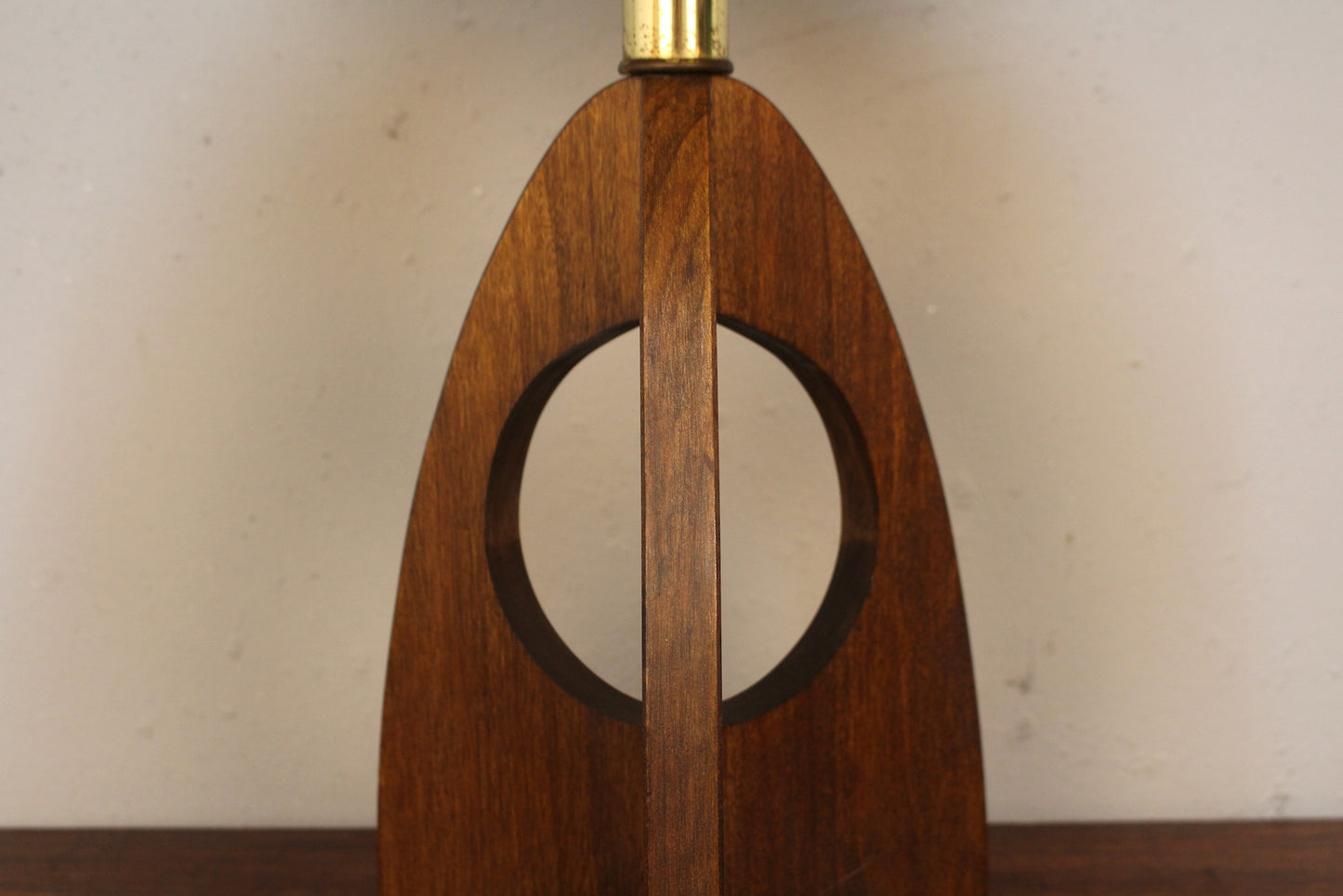 Mid Century Sculptural Walnut Table Lamp