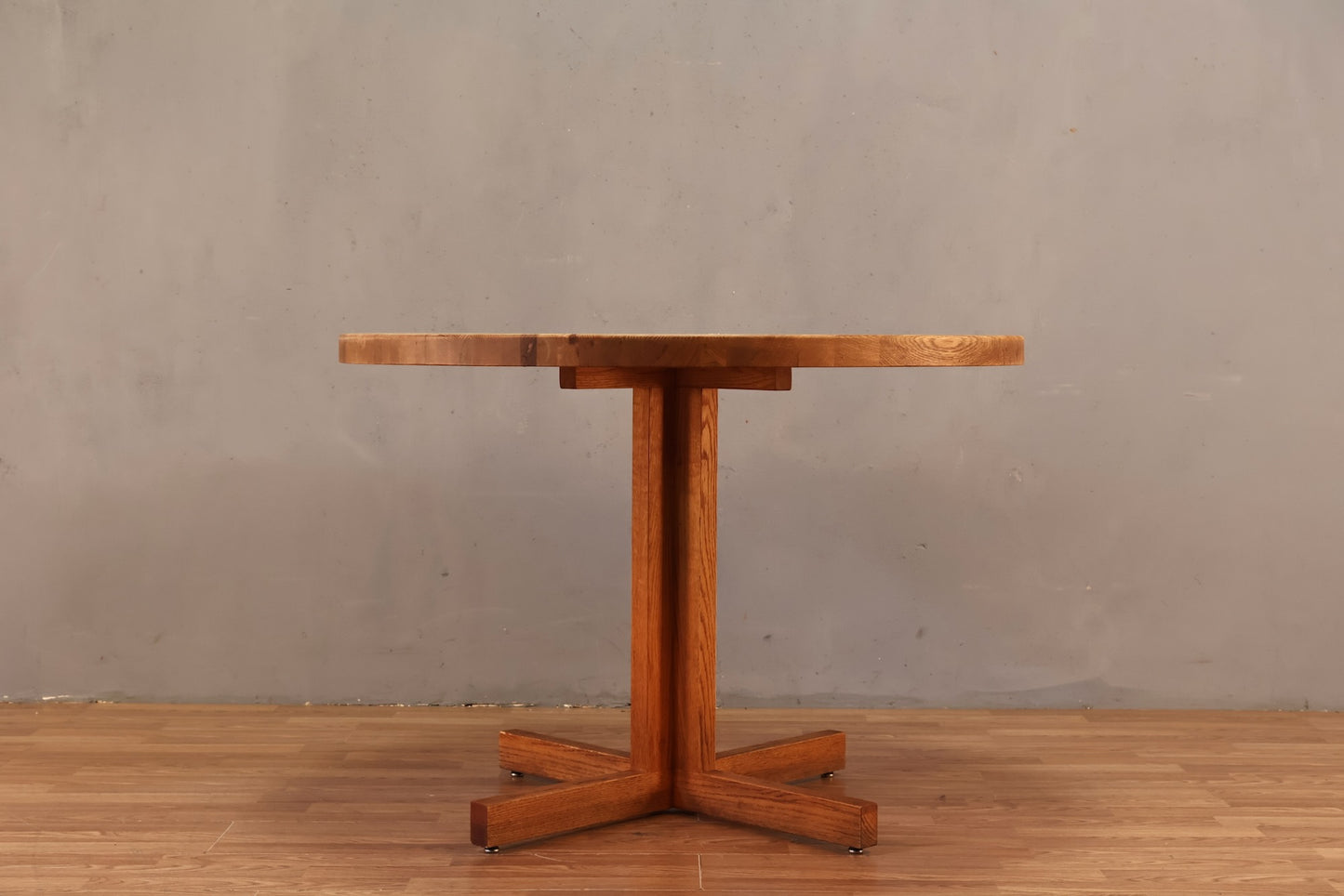 Oak Parquet Round Dining Table - ONLINE ONLY