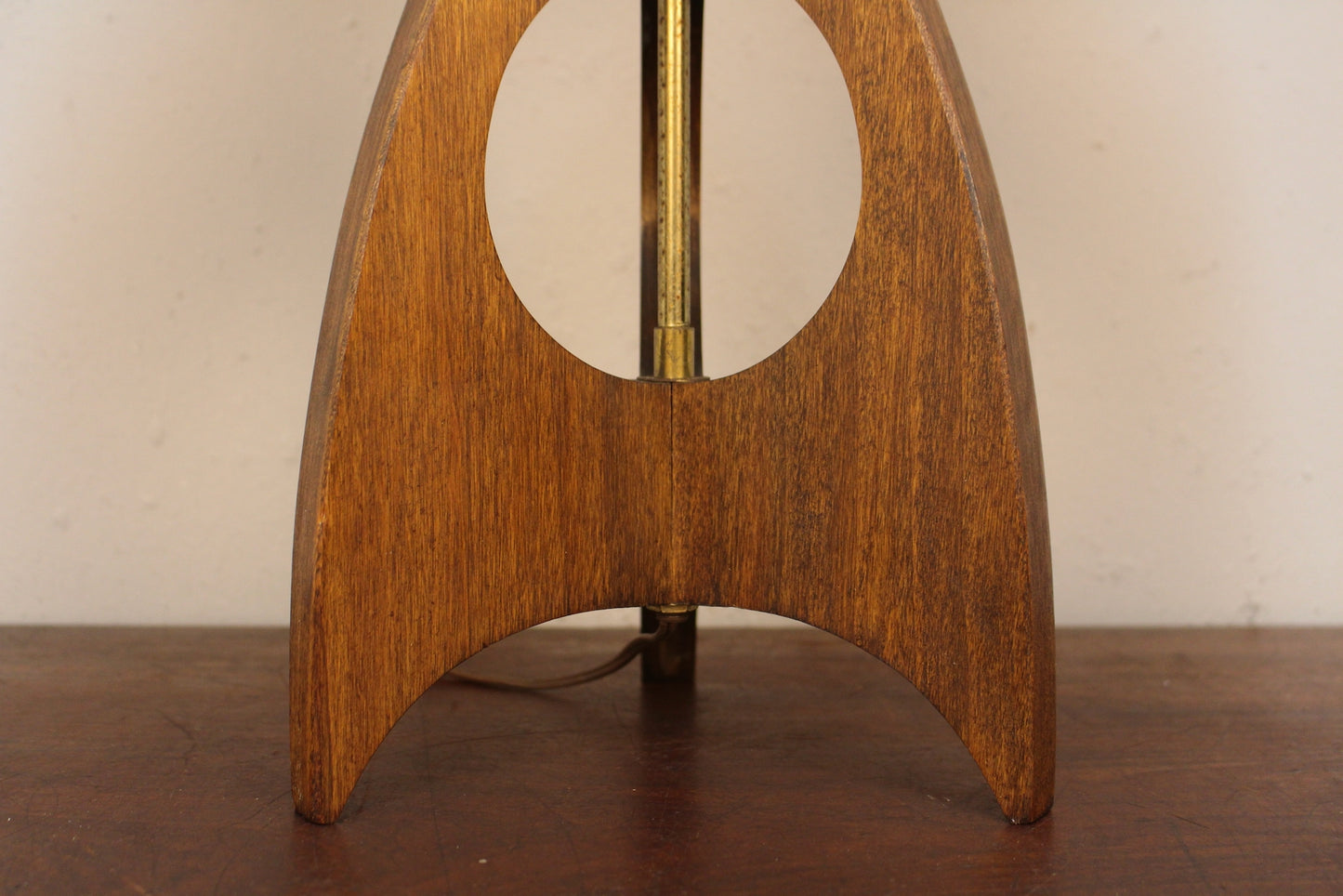 Mid Century Sculptural Walnut Table Lamp