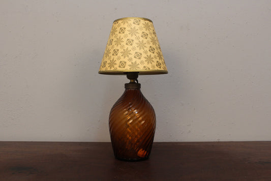 Fluted Amber Glass Table Lamp