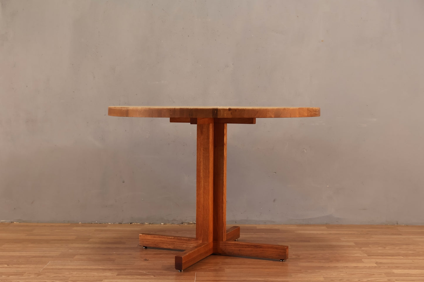 Oak Parquet Round Dining Table - ONLINE ONLY