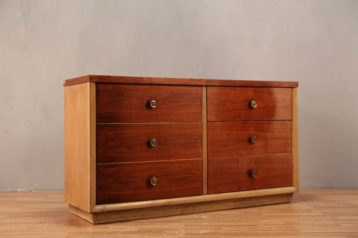 Mid Century Two-Toned 6-Drawer Dresser - ONLINE ONLY